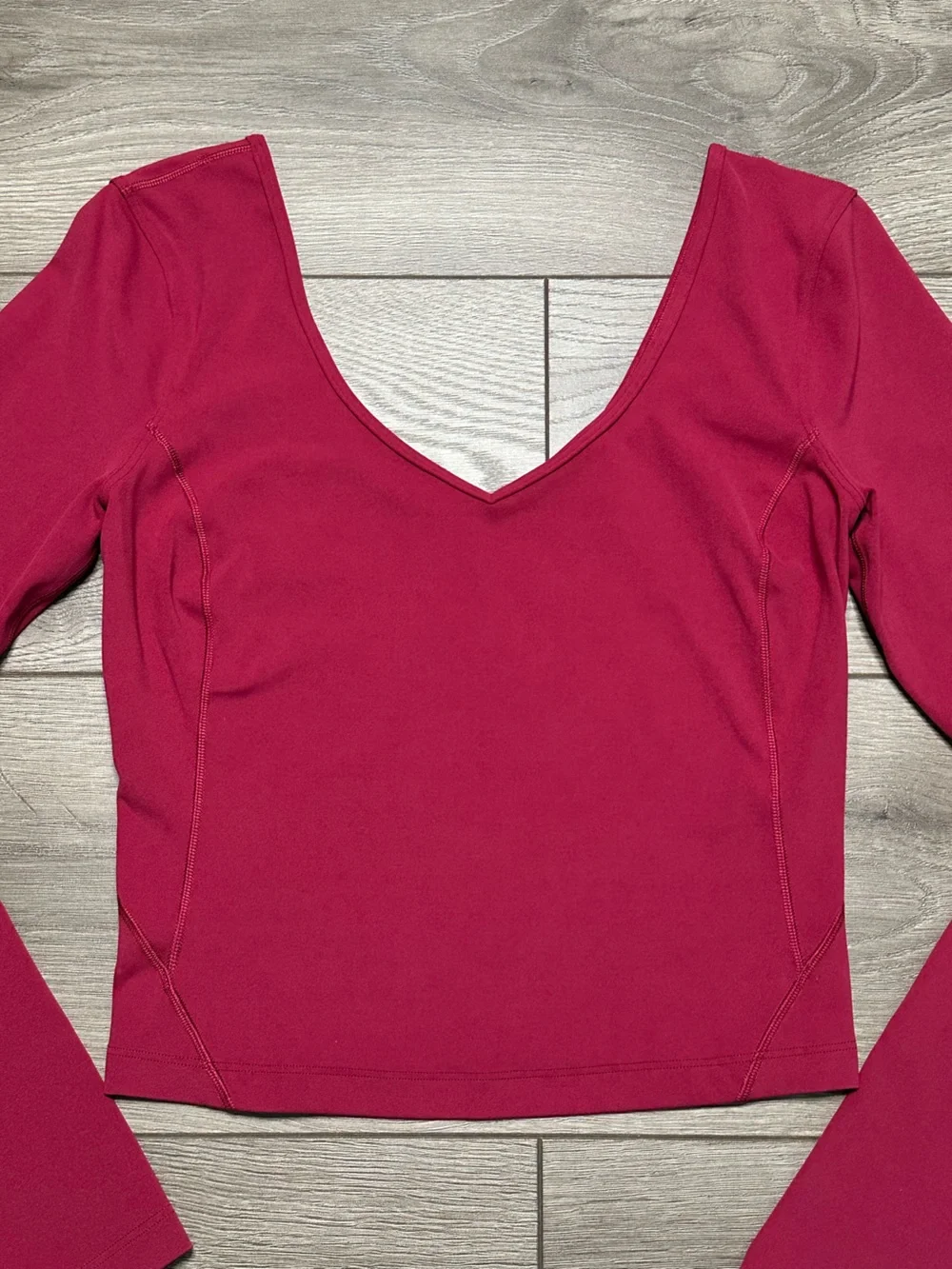 Lululemon Align Long Sleeve Crop Shirt Pomegranate Red Pink Size 4